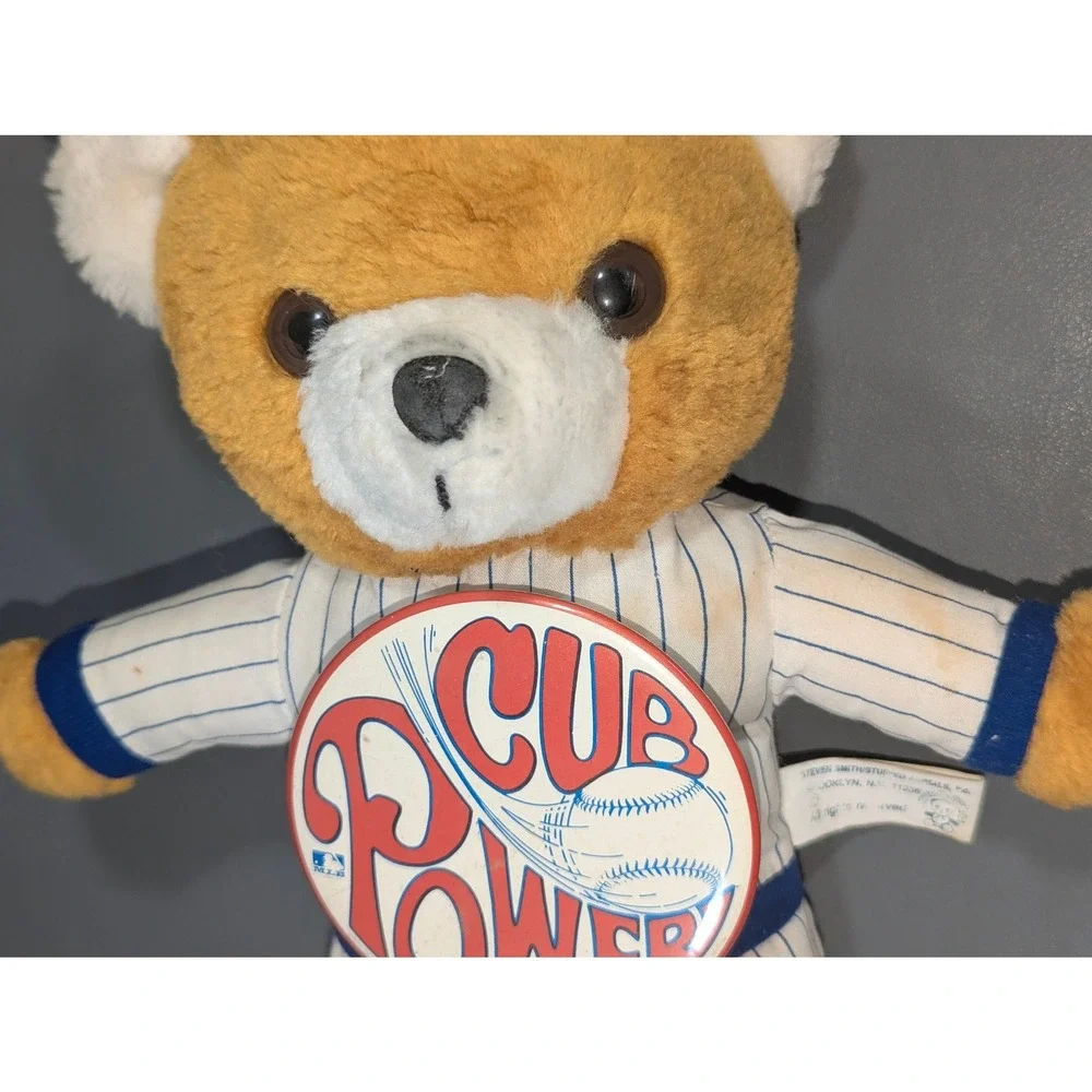 Vintage Steven Smith Chicago Cubs Cub Power Plush Bear MLB Baseball Pinstripe